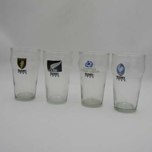 Set of 1995 Rugby World cup glasses (16) in original box