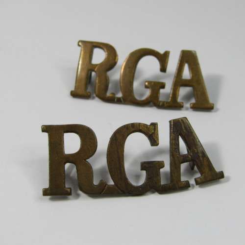 Pair of Royal Garrison Artillery shoulder title