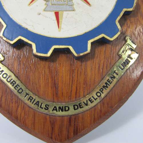 Royal Armoured Corps - Armoured trials & development unit plaque
