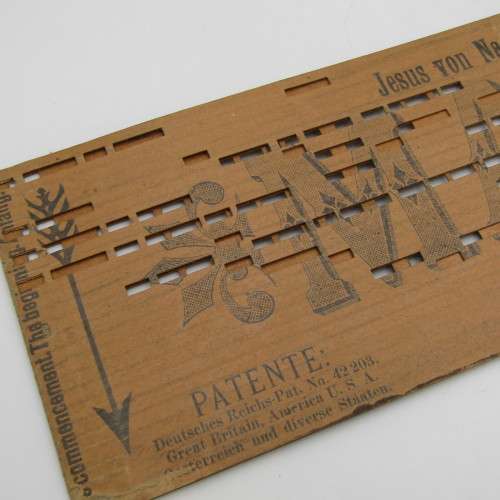 Punched Media MANOPAN music box strip - No. 612 - Jesus of Narareth passeth by - Late 1800`s