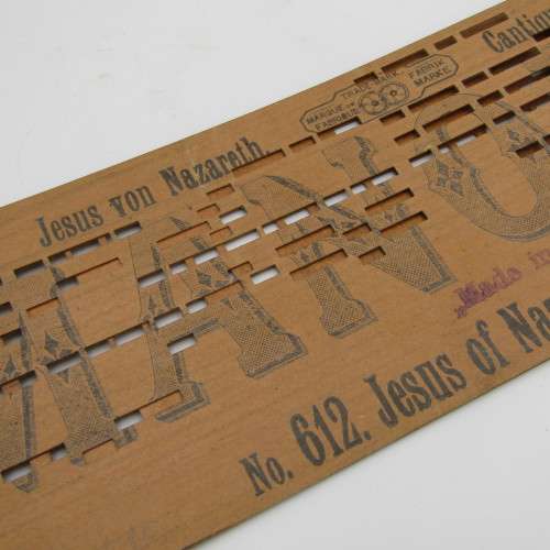 Punched Media MANOPAN music box strip - No. 612 - Jesus of Narareth passeth by - Late 1800`s