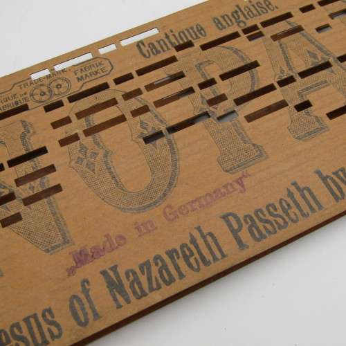 Punched Media MANOPAN music box strip - No. 612 - Jesus of Narareth passeth by - Late 1800`s