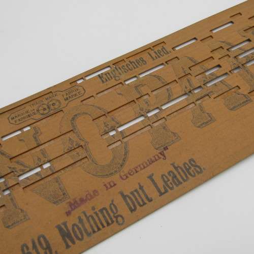 Punched Media MANOPAN music box strip - No. 619 - Nothing but Leabes - Late 1800`s