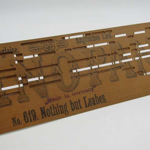 Punched Media MANOPAN music box strip - No. 619 - Nothing but Leabes - Late 1800`s