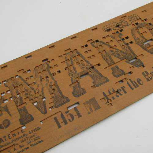 Punched Media MANOPAN music box strip - 1454M - After the Ball Waltz - Late 1800`s