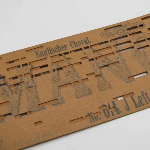 Punched Media MANOPAN music box strip - No. 614 - I left it all with Jesus - Late 1800`s