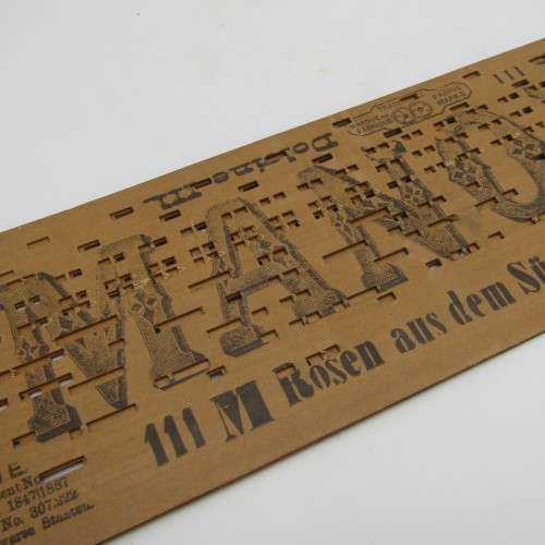Punched Media MANOPAN music box strip - No. 111 M - Rosen aus dem Suden - Late 1800`s