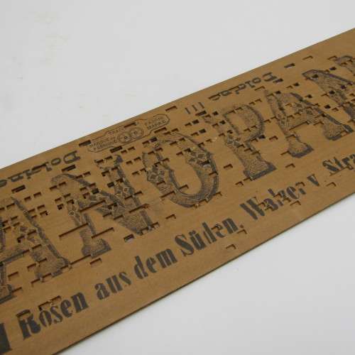 Punched Media MANOPAN music box strip - No. 111 M - Rosen aus dem Suden - Late 1800`s