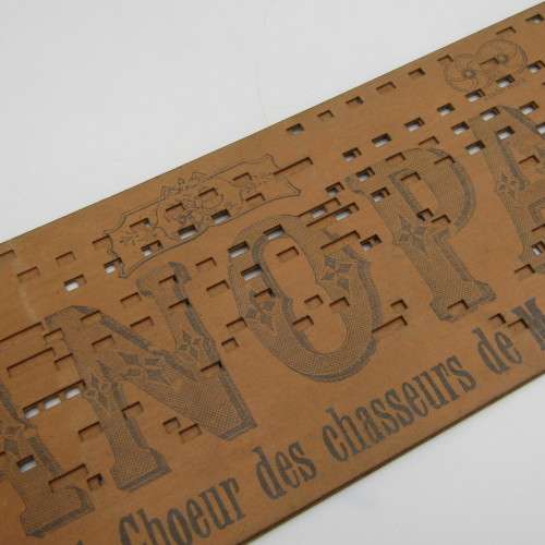 Punched Media MANOPAN music box strip - No. 575 - Choeur des Chasseurs de` Martha - Late 1800`s