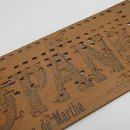 Punched Media MANOPAN music box strip - No. 575 - Choeur des Chasseurs de` Martha - Late 1800`s