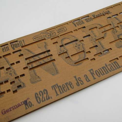 Punched Media MANOPAN music box strip - No. 622 - There is a fountain - Late 1800`s - Error