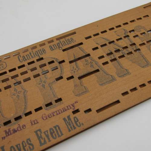 Punched Media MANOPAN music box strip - No. 605 - Jesus loves even me - Late 1800`s