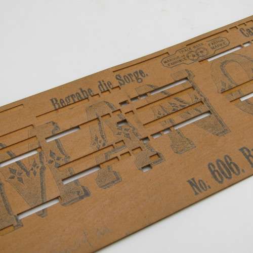 Punched Media MANOPAN music box strip - No. 606 - Burg the Sorrow - Late 1800`s
