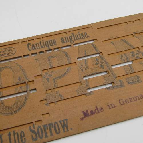 Punched Media MANOPAN music box strip - No. 606 - Burg the Sorrow - Late 1800`s