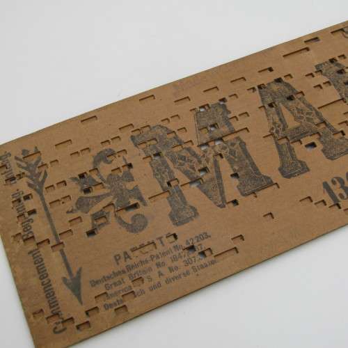 Punched Media MANOPAN music box strip - 1367 M - Sailing Merrily Home - Late 1800`s