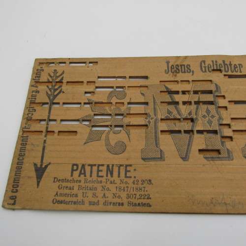 Punched Media MANOPAN music box strip - No. 626 - Jesus, Lover of my Soul - Late 1800`s - damaged