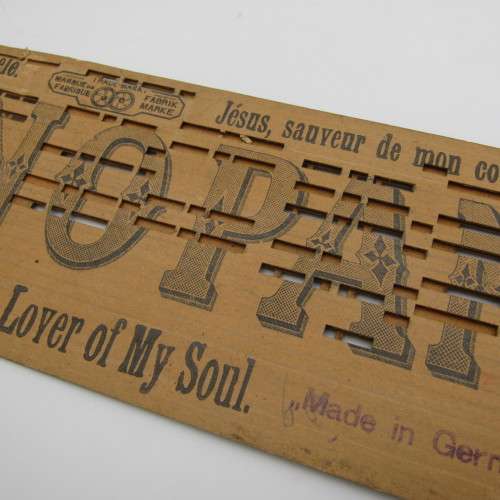 Punched Media MANOPAN music box strip - No. 626 - Jesus, Lover of my Soul - Late 1800`s - damaged