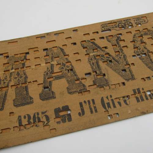Punched Media MANOPAN music box strip - 1365 M - I`ll give him Ta-Ra-Ra - Late 1800`s