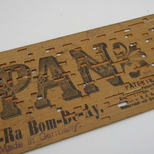 Punched Media MANOPAN music box strip - 1365 M - I`ll give him Ta-Ra-Ra - Late 1800`s