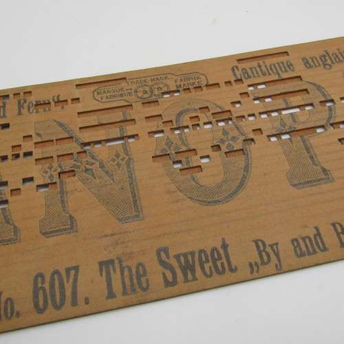 Punched Media MANOPAN music box strip - No. 607- The Sweet `By & B`- Late 1800`s