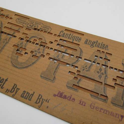 Punched Media MANOPAN music box strip - No. 607- The Sweet `By & B`- Late 1800`s