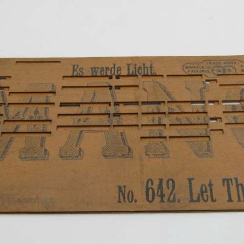 Punched Media Manopan Music Box Strip No. 642 - Let there be light  - Late 1800`s