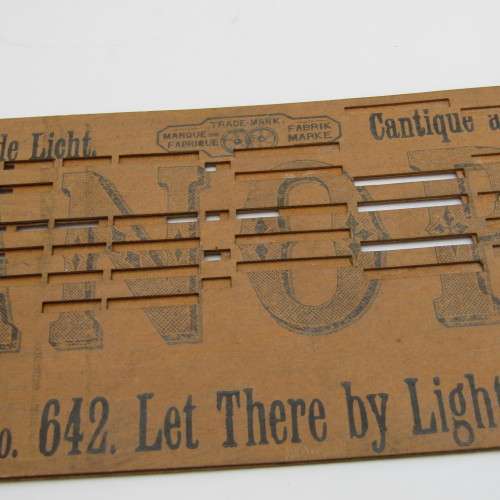 Punched Media Manopan Music Box Strip No. 642 - Let there be light  - Late 1800`s