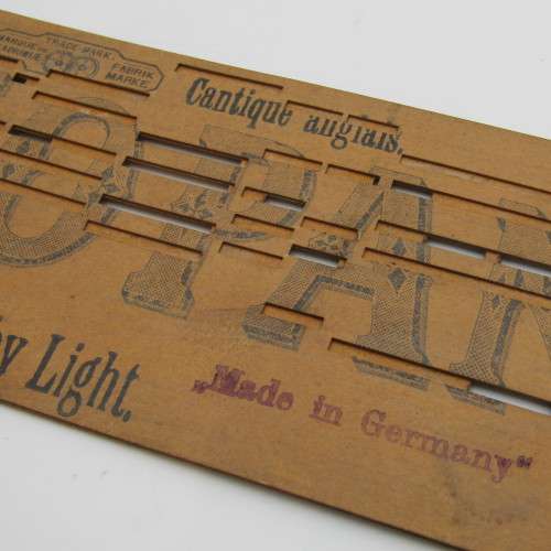 Punched Media Manopan Music Box Strip No. 642 - Let there be light  - Late 1800`s