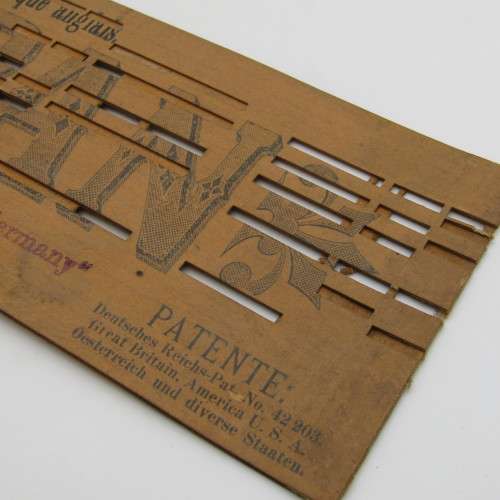Punched Media Manopan Music Box Strip No. 642 - Let there be light  - Late 1800`s