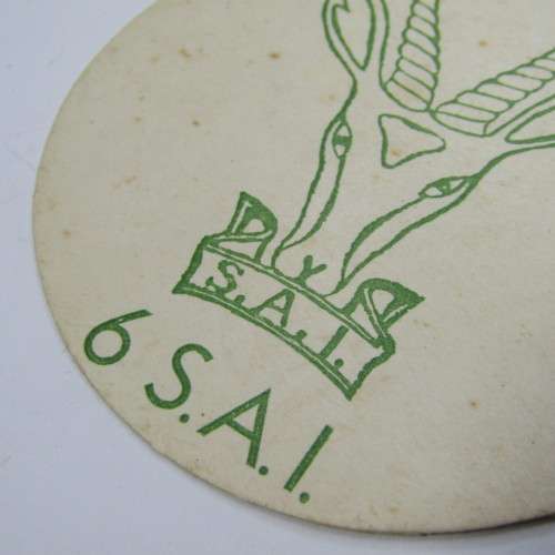 Very unique 6 SA Infantry beer coaster