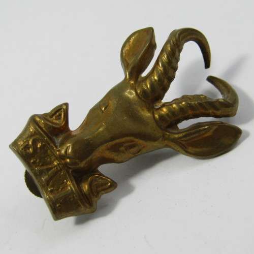 SA Infantry brass peak cap badge