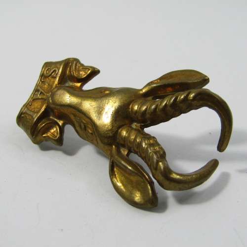 SA Infantry brass peak cap badge