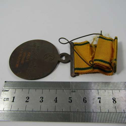 SA Prison Service Faithfull service medal issued to 15425-C Lt. EA de Brauwere with miniature