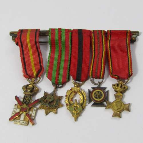 Set of 11 Belgium miniature medals