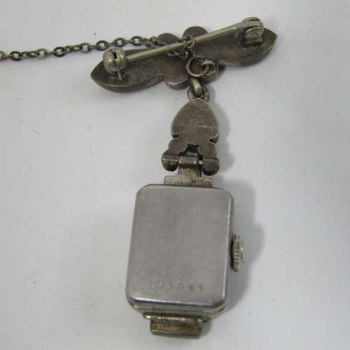 Beautiful vintage Cyma nurses Marcasite fob watch - Not working