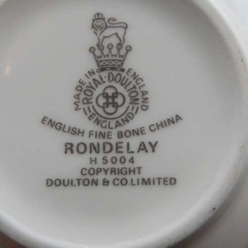 Set of 12 Royal Doulton Rondelay coffee cups and saucers