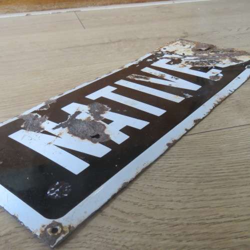 Antique SA Apartheid NATIVES enamel sign - origin Krugersdorp