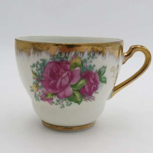 Floral Design porcelain tea trio