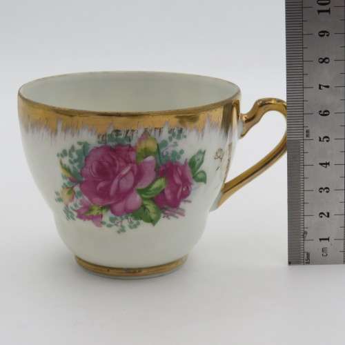 Floral Design porcelain tea trio