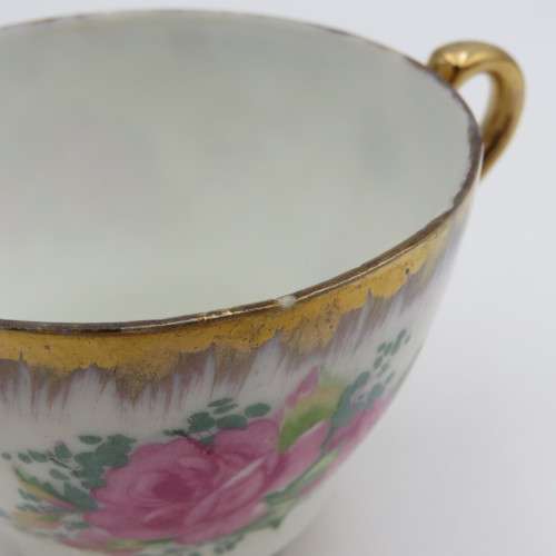 Floral Design Porcelain tea trio