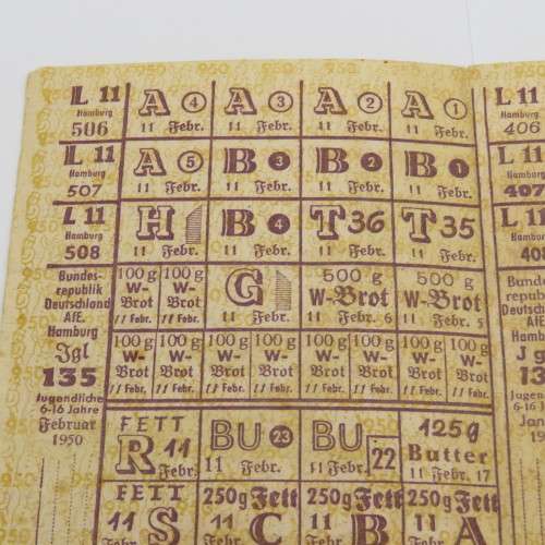 Post WW2 German Food ration coupon