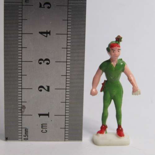 Vintage Disneykins Peter Pan miniature figurine in incorrect Happy dwarf box