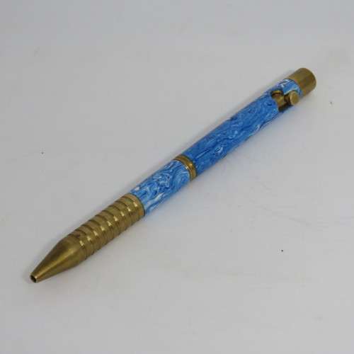 Handmade brass and resin ball point pen - needs refill