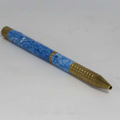 Handmade brass and resin ball point pen - needs refill