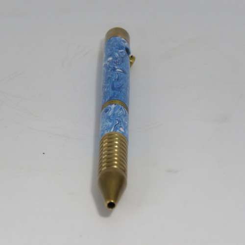Handmade brass and resin ball point pen - needs refill