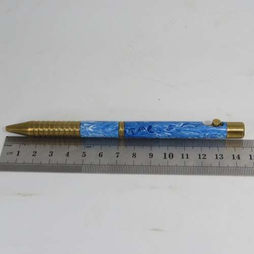 Handmade brass and resin ball point pen - needs refill