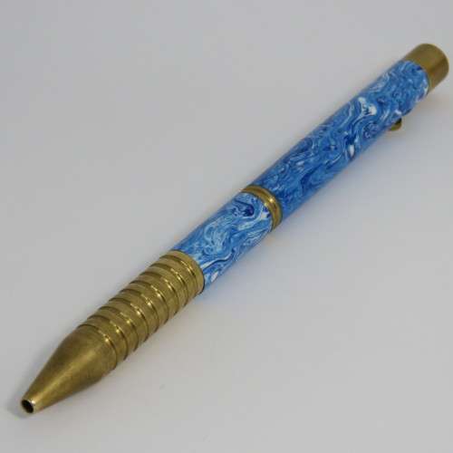 Handmade brass and resin ball point pen - needs refill