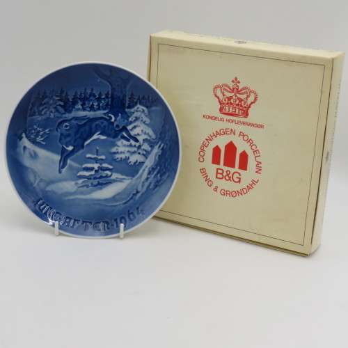 Biny & Grondahl 1964 Christmas plate in box