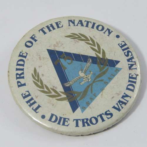 SA Air Force 75 years tinnie badge