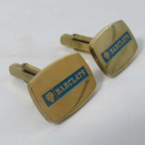 Pair of vintage Barclays Bank cufflinks in original box